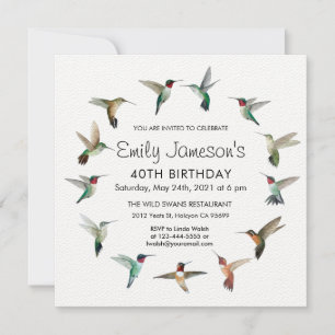Invitation d'anniversaire des colibris