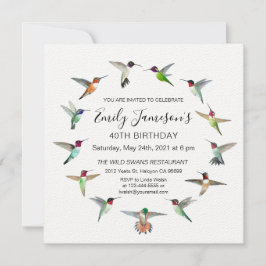 Invitation d'anniversaire des colibris