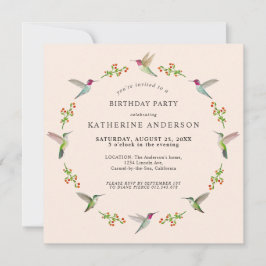 Invitation d'anniversaire des colibris d'Anna