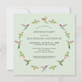 Invitation d'anniversaire des colibris d'Anna