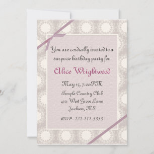 Invitation d'anniversaire des élégantes dames rose
