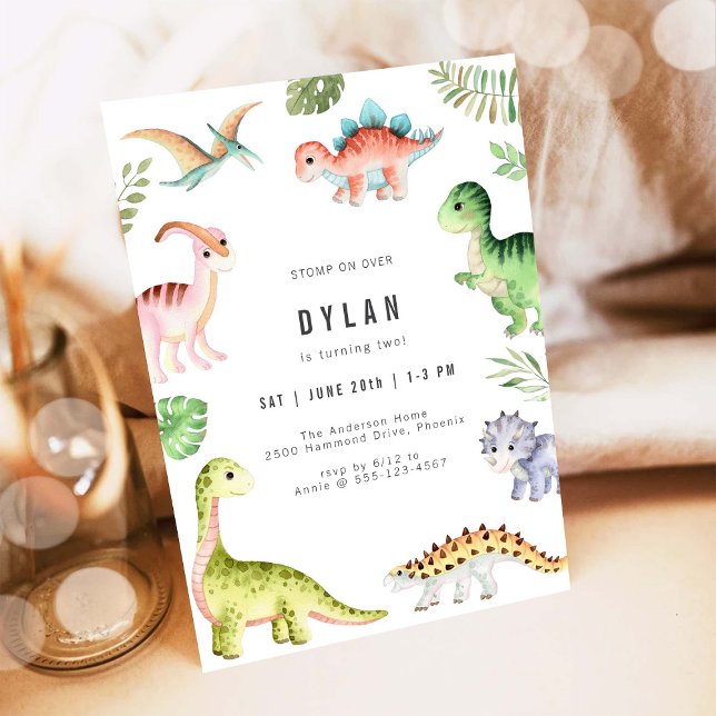 Invitation d'anniversaire des enfants dinosaures (Créateur téléchargé)