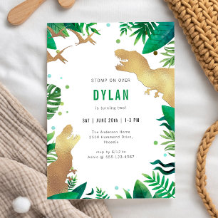 Invitation d'anniversaire des enfants dinosaures