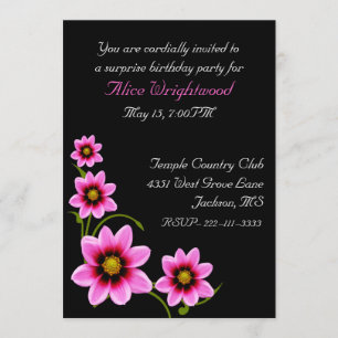 Invitation d'anniversaire des femmes noires et ros