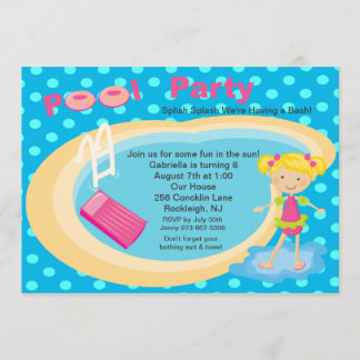 Invitation d'anniversaire des filles de la fête de