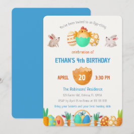 Invitation d'anniversaire des garçons de Pâques co
