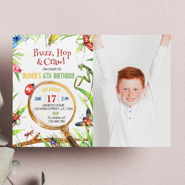 Invitation d'anniversaire des insectes (Créateur téléchargé)
