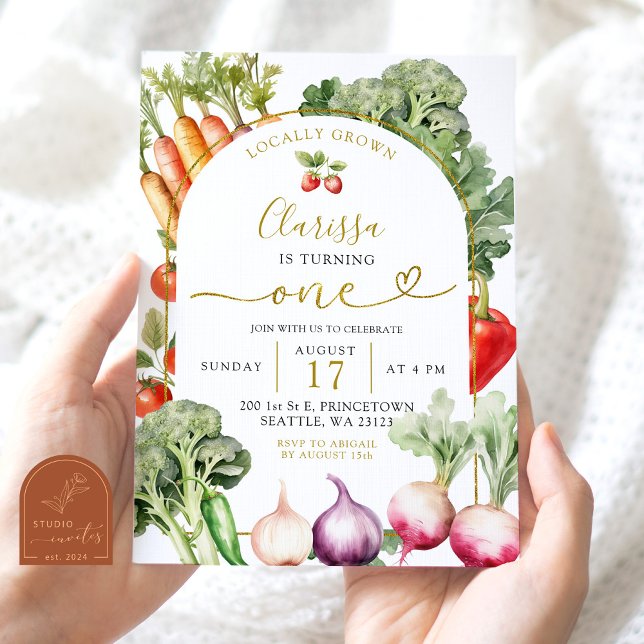Invitation d'anniversaire des Légumes cultivés loc (Créateur téléchargé)