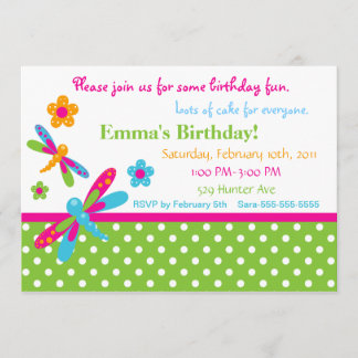 Invitation d'anniversaire des libellules 4