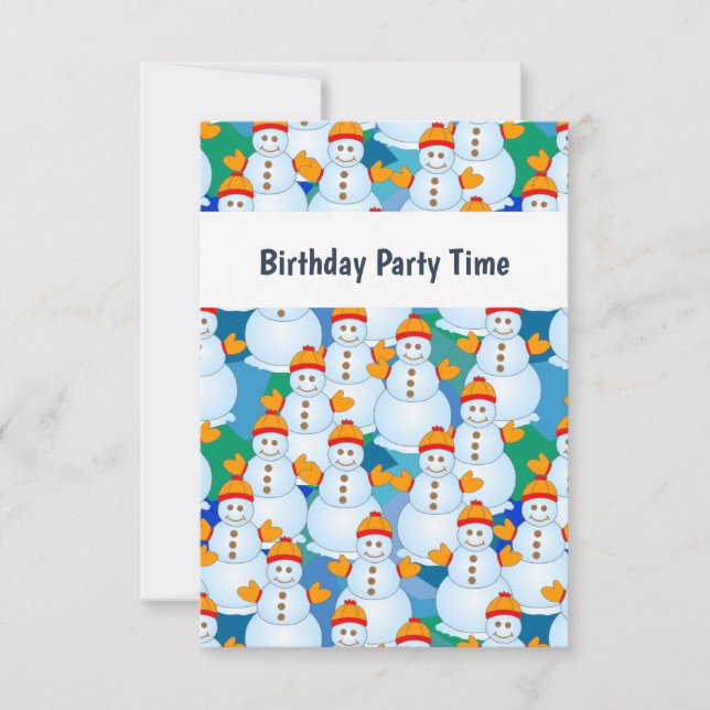 Invitation d'anniversaire des neigeurs (Devant)