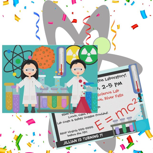 Invitation d'anniversaire des petits scientifiques (Créateur téléchargé)
