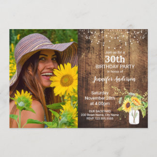 Invitation d'anniversaire des tournesols