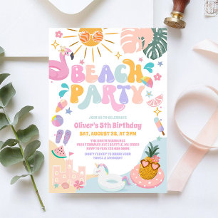Invitation d'anniversaire d'été à la fête à la pis