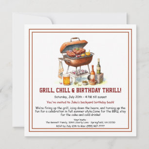 Invitation d'anniversaire d'été BBQ avec Bière Jar