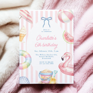 Invitation d'anniversaire d'été Coquette