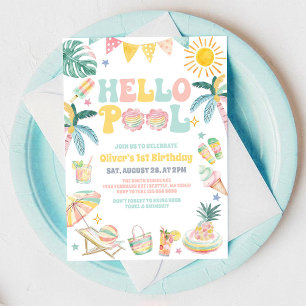 Invitation d'anniversaire d'été Fête de plage Pisc