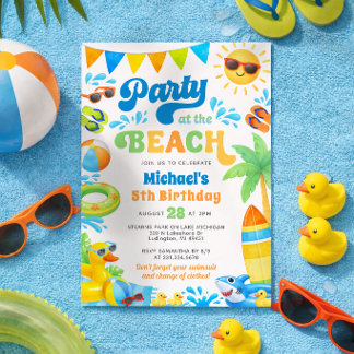 Invitation d'anniversaire d'été pour garçons - Fêt