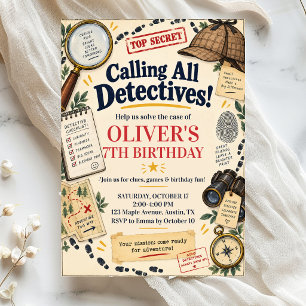 Invitation d'anniversaire détective