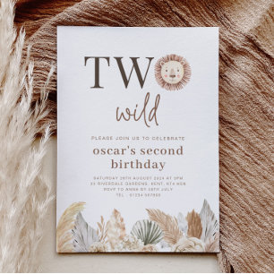 Invitation d'anniversaire Deux Feuilles Neutres Sa