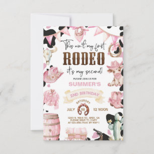 Invitation d'anniversaire deuxième rodéo cowgirl.