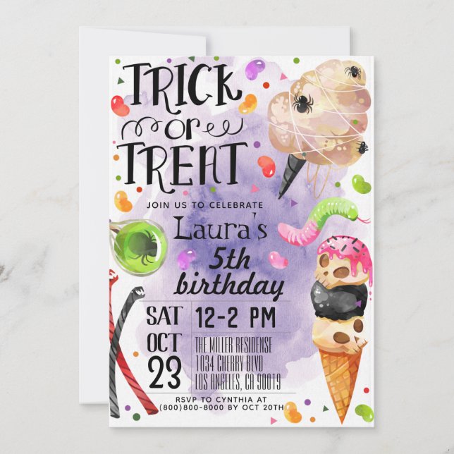 Invitation d'anniversaire d'Halloween (Devant)