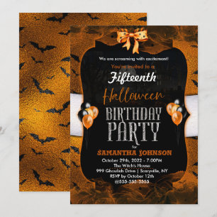 Invitation d'anniversaire d'Halloween avec chauves