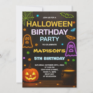 Invitation d'anniversaire d'Halloween Enfants éf