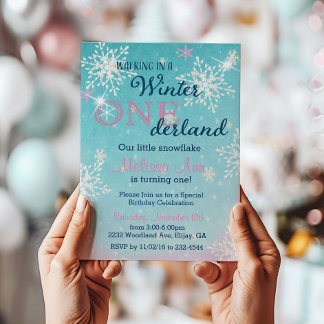 Invitation d'anniversaire d'hiver Onederland