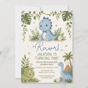 Invitation d'anniversaire Dino Jungle Rawr Dinosau
