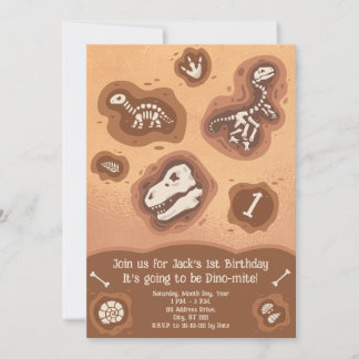 Invitation d'anniversaire Dino-Mite