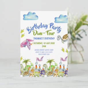 invitation d'anniversaire Dino-Sauvage quatre ans