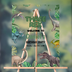 Invitation d'anniversaire Dinosaur Three rex Fête 