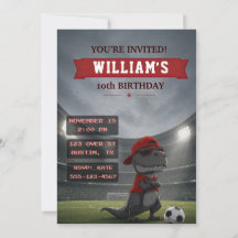 Invitation d'anniversaire Dinosaure de Football