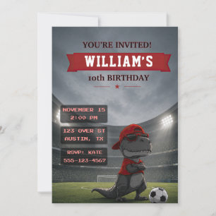 Invitation d'anniversaire Dinosaure de Football
