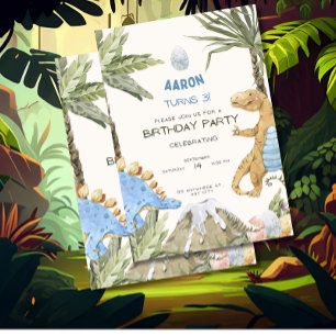 Invitation d'anniversaire dinosaure Fête d'anniver