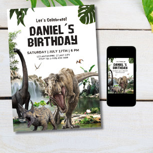 Invitation d'anniversaire dinosaure Fête d'anniver
