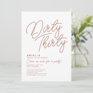 Invitation d'anniversaire Dirty Thirty Simple Mode