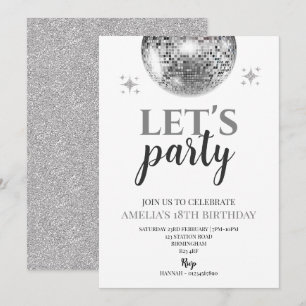 Invitation d'anniversaire Disco Party