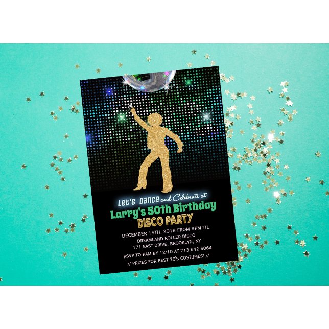 Invitation d'anniversaire disco pour tout âge (Créateur téléchargé)