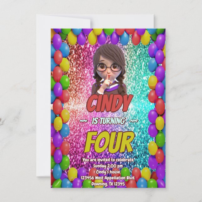 Invitation d'anniversaire discret surprise (Devant)