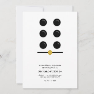 Invitation d'anniversaire domino de Porto Rico 5x7