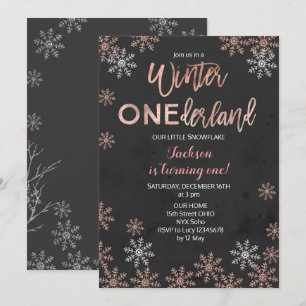 Invitation d'anniversaire d'Onederland d'hiver