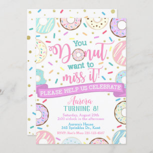 Invitation d'anniversaire Donut Party
