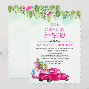Invitation d'anniversaire Drive By Drive Through D