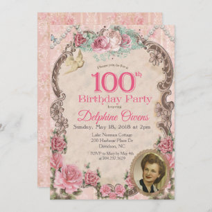 Invitation d'anniversaire du 100e anniversaire vin