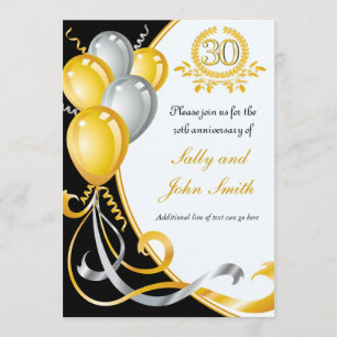 Invitation d'anniversaire du 30e anniversaire Gold