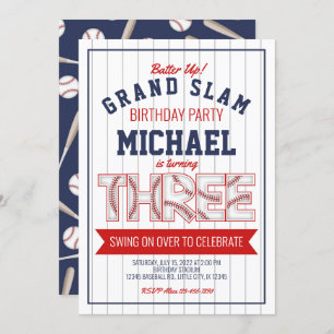 Invitation d'anniversaire du 3e baseball