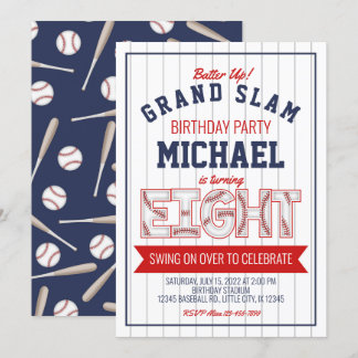 Invitation d'anniversaire du 8e baseball