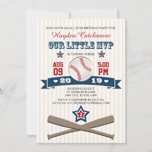 INVITATION D'ANNIVERSAIRE DU BASE-BALL MVP POUR