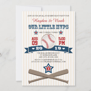 INVITATION D'ANNIVERSAIRE DU BASE-BALL MVP POUR